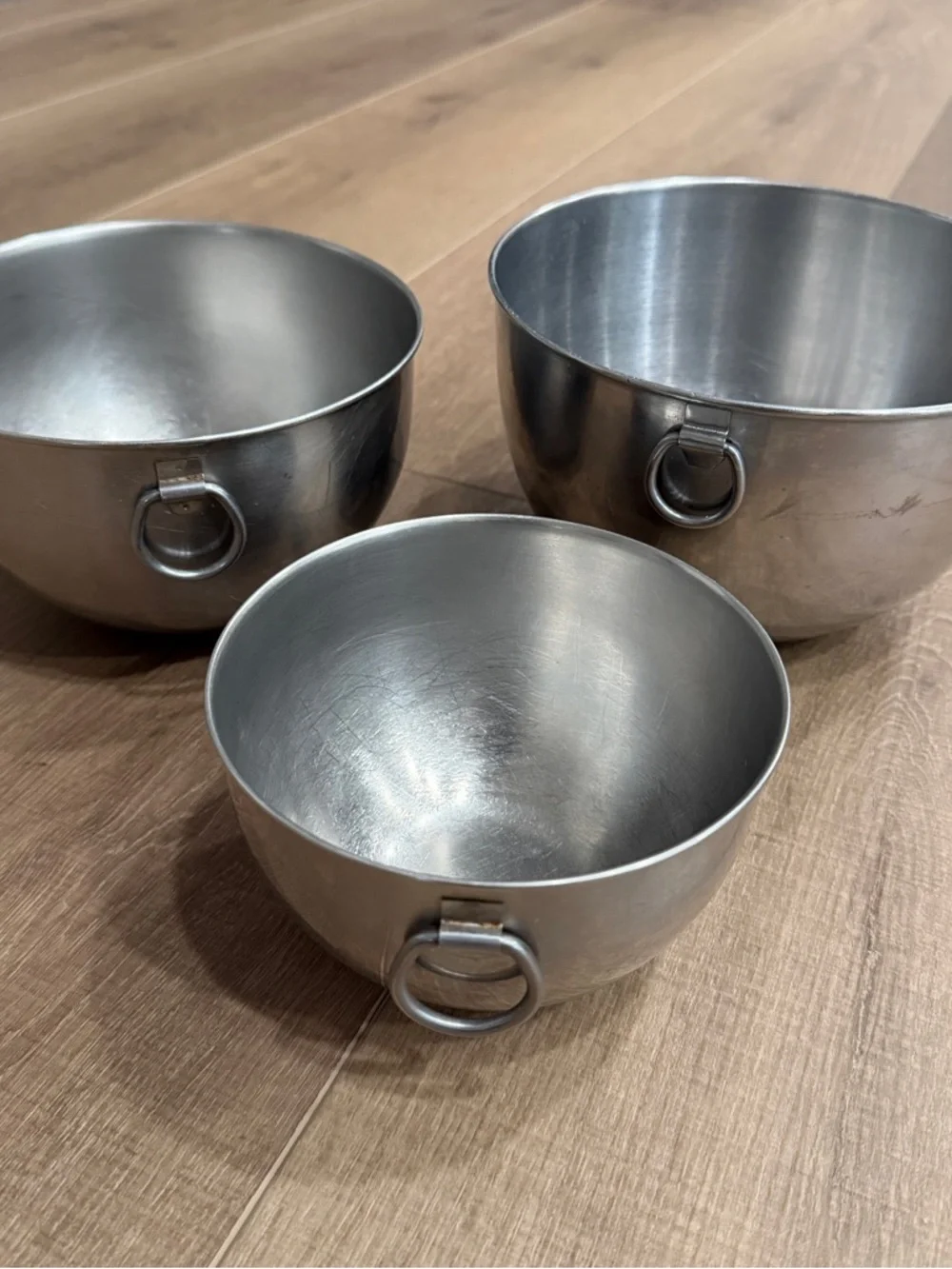 Vintage Revere Ware 1801 Stainless Steel Mixing Nesting Bowls Set of 3 Korea - Picture 3 of 12